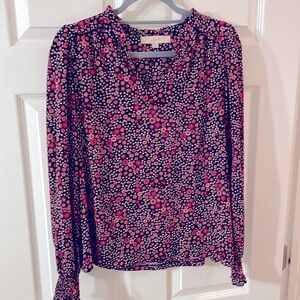 Beautiful black, fushia, and pink blouse from Loft,  size medium.